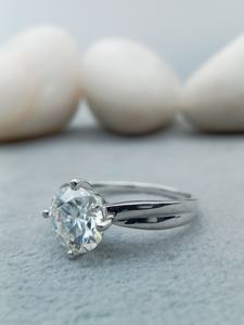Bague de fiançailles classique pour femme en or massif 14K avec diamant solitaire de 2 carats, certifié VVS, cultivé en laboratoire, pour IGI - Product Image 2