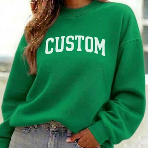 Sweat-shirt long décontracté pour femme, tendance automne, en polaire, col montant, coupe ajustée, respirant, coupe-vent, avec logo frontal, écologique, personnalisable - Product Image 6
