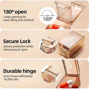 Organizzatore Portatile Settimanale di Pillole per 7 Giorni, Custodia da Viaggio Impermeabile con Materiale Senza BPA, Portapillole Portatile - Product Image 2