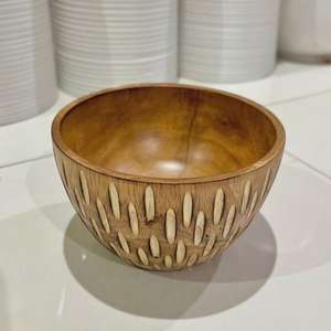 Tazón de Madera de Mango Tallado a Mano, Ecológico, para Servir Frutas y Ensaladas, Utensilios de Cocina de Madera Sólida para el Hogar y Restaurantes - Product Image 1