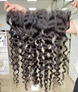 Thinnest 13x6 HD encaje <span class=keywords><strong>Frontal</strong></span> cabello humano rizado Natural prearrancado cabello de lujo buena calidad Cierre de encaje <span class=keywords><strong>Frontal</strong></span> Super completo - Product Image 2