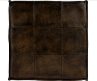 Pouf ottoman en cuir design avec rembourrage contemporain, structure en bois massif, confortable pour hôtel