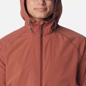 Chaqueta Unisex Roja con Capucha, Cortavientos, Cierre de Cremallera Frontal, Logotipo, Invierno, Casual, Color Sólido, Tejido de Poliéster - Product Image 6