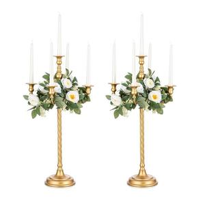 Candelabro decorativo de metal con acabado pulido para decoración de iluminación en el hogar, bodas y festivales. - Product Image 1