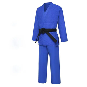 Kimono de judo bleu unisexe adulte 100 % coton durable teint uni coupe classique une pièce tenue d'arts martiaux nouvelle arrivée personnalisable - Product Image 2