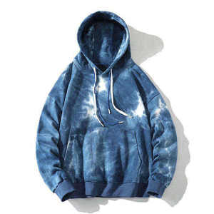 Sudadera con Capucha Extra Grande para Hombre, Estilo Vintage Tie Dye, Nueva Colección de Invierno, Mezcla de Algodón y Felpa - Product Image 3