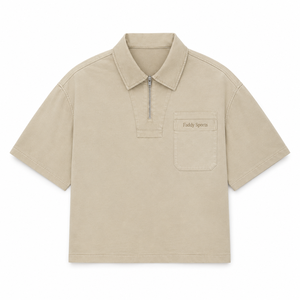 Polo de Algodón Grueso Lavado Estilo Vintage Oversize Personalizado con Cremallera 1/4 para Hombre, Camiseta Polo Streetwear con Hombro Caído y Bolsillo, Camiseta con Media Cremallera - Product Image 2