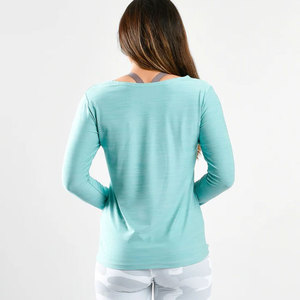 Custom Logo Women Seamless Activewear <b>Long</b> Sleeve Shirt Comfortable Polyester/Cotton Material Outdoor Athletic Sportswear Shirt - Product Image 6