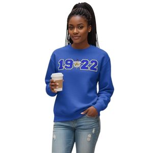Sudadera con Cuello Redondo y Escudo de la Hermandad Sigma Gamma Rho, Color Azul Rey, para Mujer, Sudadera de Forro Polar con Gráfico del Escudo, Personalizada para Universidad - Product Image 2