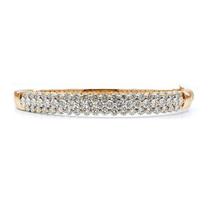 Bijoux faits sur mesure 18K logo personnalisé de meilleure qualité or rose massif diamant naturel bracelets à charnière rond pour dame - Product Image 1