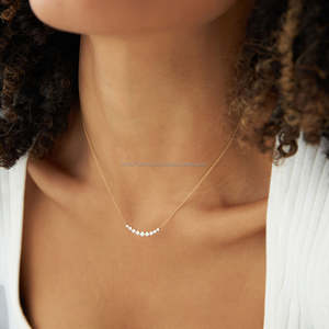 0.50 Ct Round Cut Lab Grown Diamond Curved Necklace 14k Yellow Gold Luxury Anchor Chain 18 Inch Jewelry <b>Gift</b> Women Party - Product Image 2