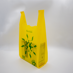 Sacs en T-shirt en HDPE biodégradables écologiques personnalisés, impression sérigraphique, poignée en forme de gilet, recyclables, sacs de supermarché compostables - Product Image 2