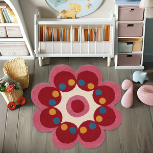 พรมขนสัตว์ทำด้วยมือแบบไม่ซ้ำใครซักได้พรมปูพื้นรองรับแรงกระแทกสำหรับห้องเด็กแปลกใหม่สำหรับบ้านของเด็ก - Product Image 1