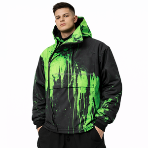 Blouson Bomber Décontracté à Capuche pour Homme, Nouveau Modèle en Velours Côtelé Imperméable, Style Vintage Teint Uni, Coupe Oversize, Idéal Printemps - Product Image 4
