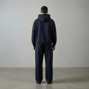 Ensemble 2 pièces streetwear homme personnalisé imprimé en coton 100% surdimensionné, sweat à capuche et pantalon de survêtement uni, poids moyen, vente en gros - Product Image 2