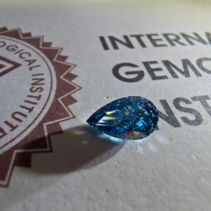 Diamante Azul Intenso de 1 Quilate, Corte Pera Modificado Brillante, Cultivado en Laboratorio, VS2, Certificado IGI, Piedra Suelta - Product Image 2