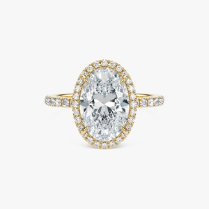 แหวนแต่งงานเพชรทรงโอวัล 4 กะรัต เพชรเลี้ยงในห้องปฏิบัติการ ทองคำแท้ 14K แหวนหมั้นแบบฝังเพชร แหวนหมั้นสั่งทำพิเศษ ขายส่งและจำหน่ายแหวน - Product Image 1