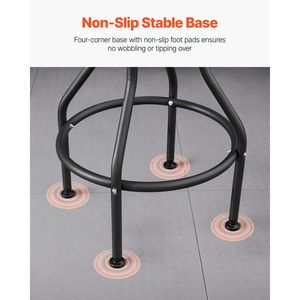 Sgabello da Lavoro Pneumatico Industriale per Garage, Capacità 300 Libbre, Altezza Regolabile, Schienale Girevole a 360°, Seduta Confortevole - Product Image 4