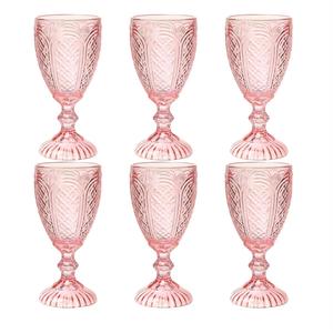 Ensemble de verres à <span class=keywords><strong>vin</strong></span> vintage soufflés à la main, nouveau design rose, gobelets à eau de 10,5 oz, pour la fête des mères, les mariages, les fêtes, pour la bière - Product Image 1