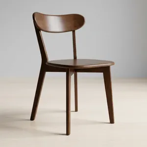 Chaise de salle à manger moderne en bois massif avec revêtement en velours, dossier incurvé et pieds effilés pour la décoration de la maison - Product Image 1
