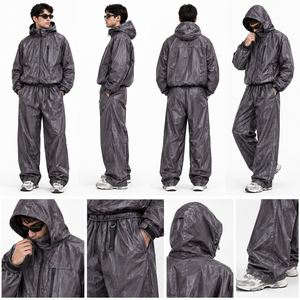 Traje de sauna Glory Zone para hombre, plateado, que retiene el calor, de alta resistencia, para pérdida de peso, entrenamiento físico, conjunto de traje deportivo. - Product Image 6