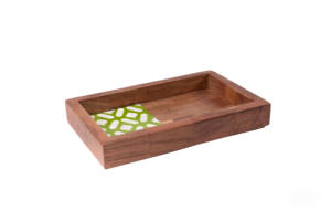 Ensemble de brûleurs d'encens en bois et nacre, luxe en gros, encensoir Bakhoor en bois de manguier avec base en nacre, pot de rangement et plateau assortis - Product Image 6