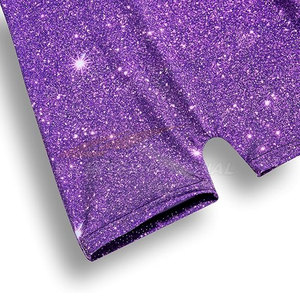 Girls Purple <b>Star</b> Print Sleeveless Leotard Shorts Set Gymnastics Dance Workout <b>Outfit</b> With Scrunchie - Product Image 4