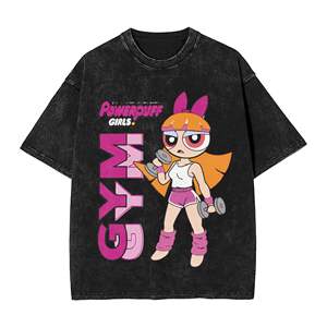 เสื้อยืดแขนสั้นลายกราฟิก The Power Puffs สำหรับผู้ชายและผู้หญิง สไตล์วินเทจ เสื้อยืดผู้ชายผ้าฝ้ายซักแล้ว เสื้อผ้าลำลอง - Product Image 5