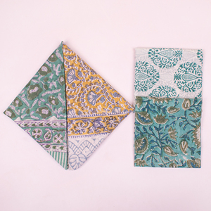 Pañuelo de Cuello Cuadrado de Algodón con Estampado a Mano Estilo Boho, Hecho a Mano con Tinte Vegetal, Artesanía India, Multifuncional - Product Image 3