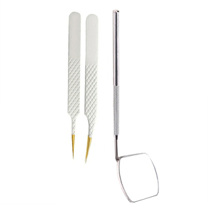 High Quality Personalized Lighted Stainless Steel Foldable Right-Hand Desktop Cosmetic Eyelash Mirror Excellent Style Long Lash - Product Image 2