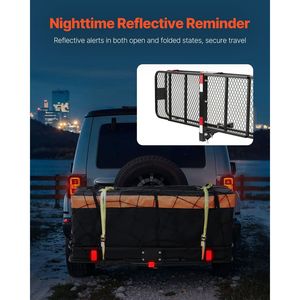 Portapacchi da Gancio Traino Impermeabile 152x51x15 cm, Capacità 227 kg, con Staffa Pieghevole e Rete Portaoggetti per un Trasporto Facile - Product Image 6