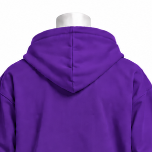 Sweat à capuche violet foncé Indus brodé, broderie florale traditionnelle, poche kangourou, coupe décontractée, streetwear décontracté, pull d'hiver - Product Image 4