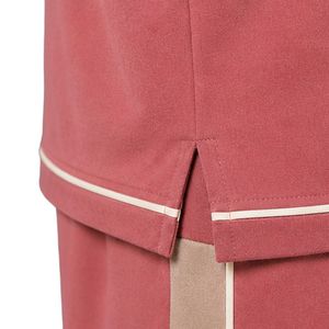Conjunto de Camiseta y Pantalones Cortos Oversize para Hombre, Color Rosa Empolvado, Paneles en Contraste Beige, Logotipo Personalizado, Cuello Redondo, Ropa Casual Urbana, Venta al Por Mayor - Product Image 6