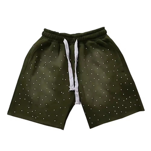 Nouveaux shorts homme personnalisés été 2026, délavés à l'acide, séchage rapide, style streetwear vintage, effet soleil délavé, imprimé en relief, poche ornée de strass - Product Image 4