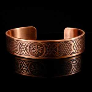 Custom Engraved <b>Copper</b> Alloy Cuff Bracelet With Numbers religious Unisex Classic Gift Jewelry men women <b>copper</b> jewelry - Product Image 2