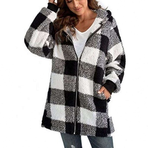 Wholesale 2026 Fashion Sexy <b>Women</b> Plush Hooded Long Coats Cotton/Bamboo Fiber Raised Rubber Print - Product Image 5