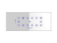 Interrupteurs muraux tactiles intelligents Fox Domotics 6 voies avec variateur d'intensité et domotique, verre noir et blanc, garantie 3 ans, IP40 CE