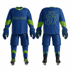 Suministro directo de fábrica, uniforme de hockey sobre hielo personalizado para equipos, uniforme de hockey sobre hielo de poliéster con etiqueta privada para entrenamiento - Product Image 1