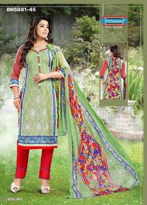 El mejor fabricante de conjuntos de tela de algodón cambray con estampado para salwar-kameez y material de chifón para dupatta, a buen precio, desde India. - Product Image 4