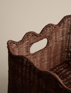 Natural Rattan Modern Geometric Eco-Friendly Scallop <b>Rectangular</b> Storage <b>Basket</b> - Product Image 4