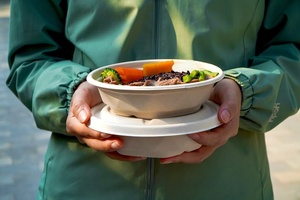 Bol rond en bagasse biodégradable avec couvercle, non blanchi, écologique, pour plats à emporter, 32 oz, salades, nouilles, pâtes, collations, restaurants, cuisines nomades - Product Image 1