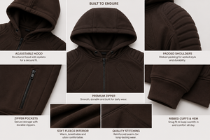 Sudadera con capucha de forro polar de doble capa estilo corte holgado, oversize, acolchada, estilo streetwear Kanye, para hombre, estilo rapero, para niños - Product Image 5