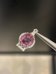 Pendentif en tourmaline rubellite, pendentif en argent sterling, pendentif en CZ, pierre de naissance d'octobre, bijoux pour femmes - Product Image 4