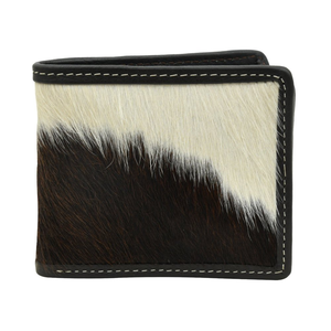 Portefeuille élégant en cuir de vachette véritable pour homme, portefeuille en cuir à poils, fait main, fin, pliable, durable, en cuir naturel - Product Image 2