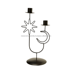 เชิงเทียนโลหะตกแต่งรูปดาวและดวงจันทร์สำหรับวางตรงกลางโต๊ะของตกแต่งบ้านและงานอีเวนต์มีหลายขนาดและหลายสไตล์ - Product Image 5