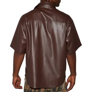 Camisas Casuales de Cuero Auténtico de Inspiración Vintage para Hombre, Cierre de Botones, Cuero de Oveja Suave y Transpirable, Venta al Por Mayor Premium OEM - Product Image 3