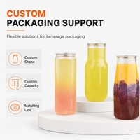 Boîtes de conserve transparentes en PET de qualité alimentaire avec couvercles faciles à ouvrir, capacité de 16 oz pour jus, thé, bonbons, boissons et champagne (couleur personnalisée)