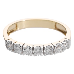 Bague de mariage classique élégante en or 14 carats plaqué rhodium sertie de diamants, pour femme, intemporelle, pour anniversaire, fiançailles, à superposer - Product Image 1