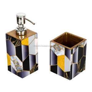 งานฝีมือแบบพรีเมี่ยมพิมพ์ลายเคลือบอุปกรณ์เสริมในห้องน้ำแบบเรซินพิมพ์ลายเคลือบสำหรับห้องน้ำที่ทันสมัยมีสไตล์ - Product Image 3