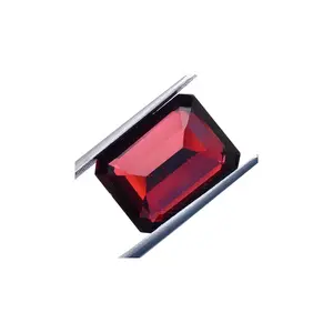 Natural Gemstone Customized Red Garnet Octagon Shaped Faceted Cut Stone 8x6mm For Trendy Jewelry Making Precious Gift For Her
